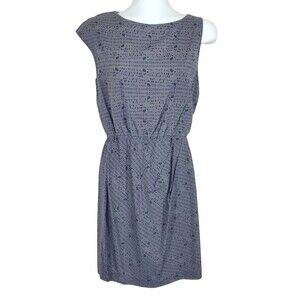 Theory Dress 0 Brienna Morocco Gray Black Sheath Silk Blend Lightweight